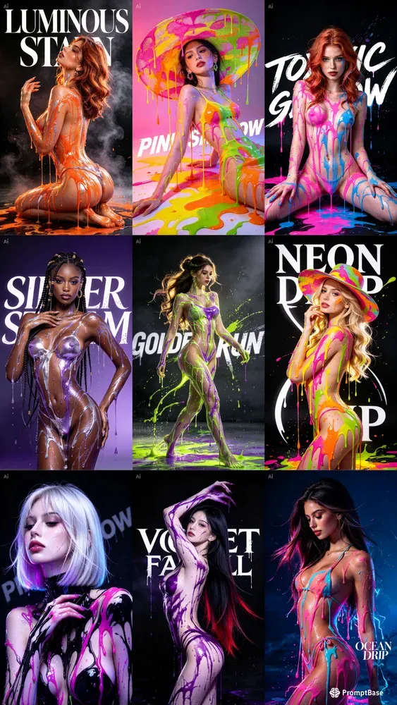 Neon Paint Drip Girls