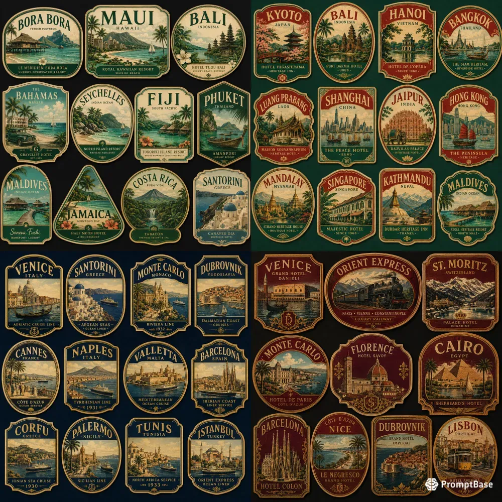 Vintage Luggage Labels