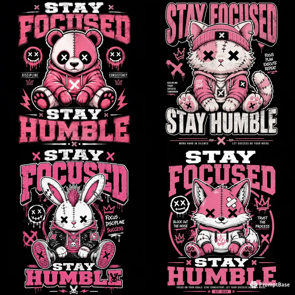 Stay Focused Stay Humble Mascots