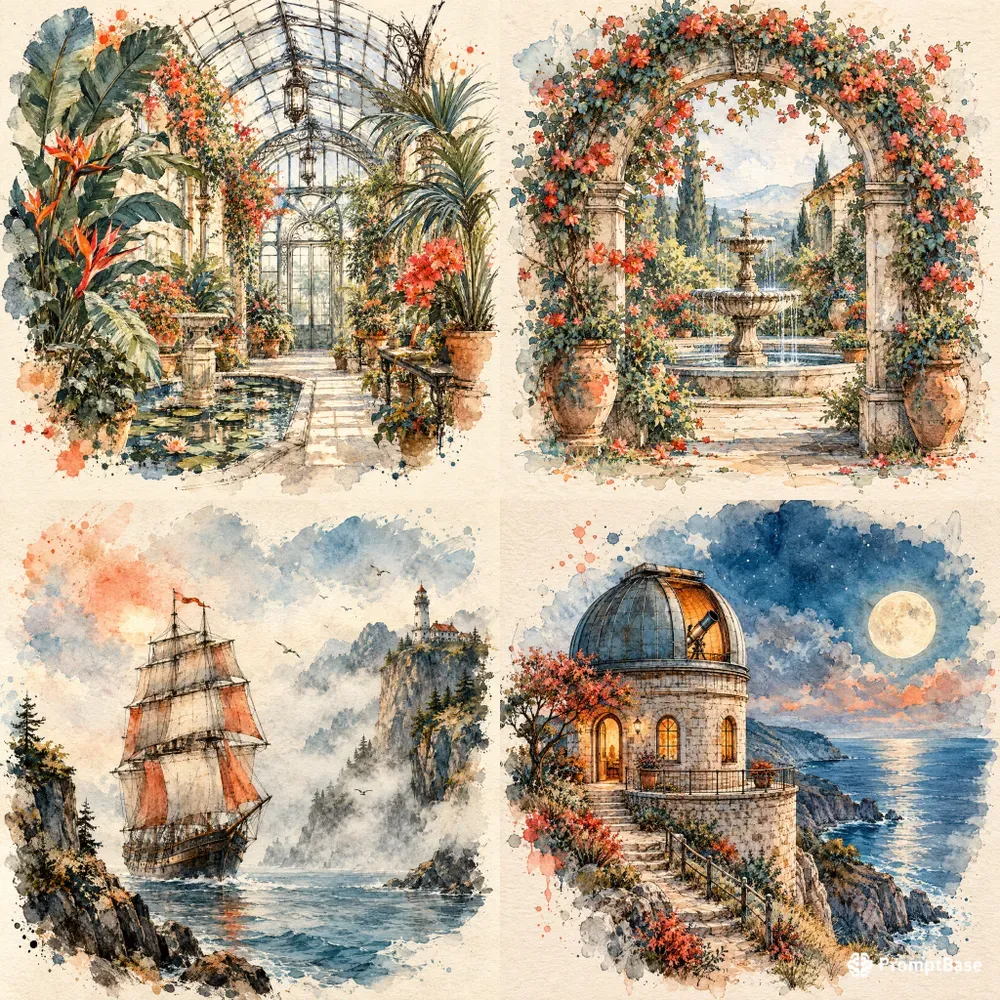Expressive Ink Watercolors
