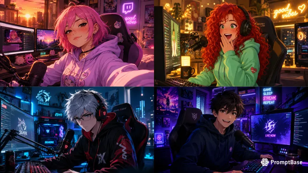 Anime Gamer Streamer Setups