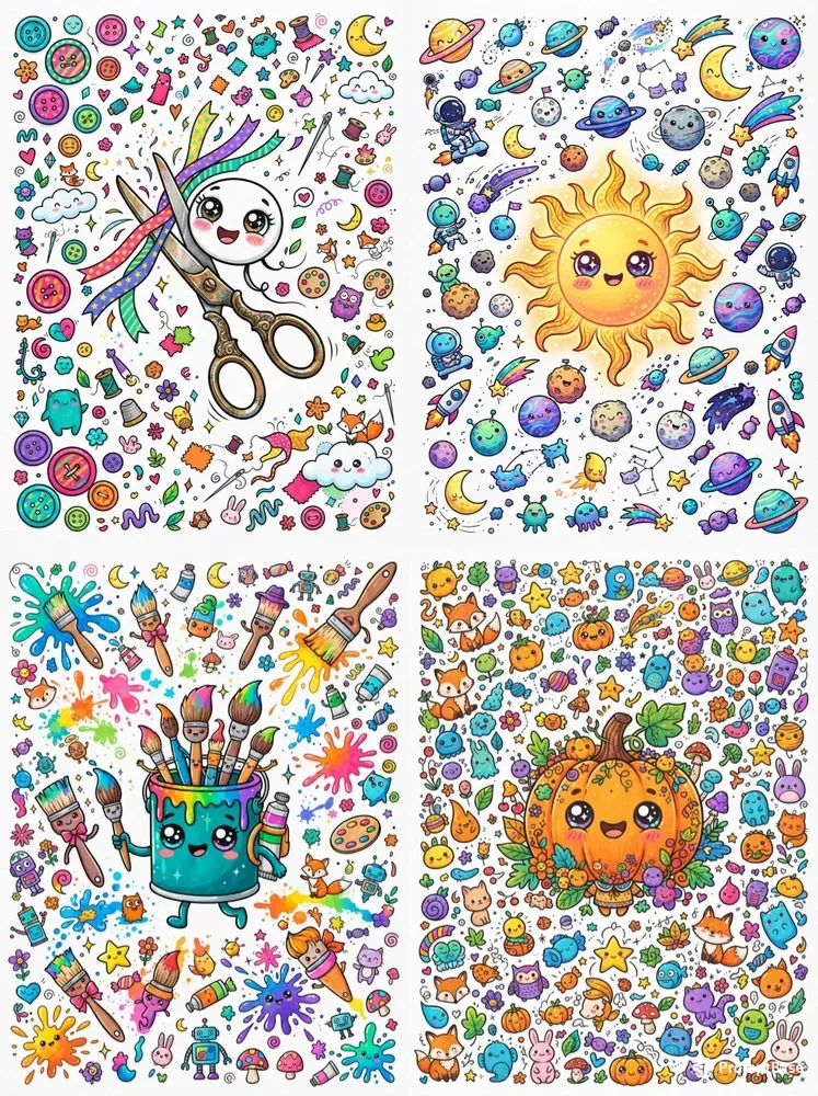 Vibrant Cute Doodle Packs