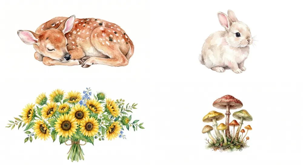 Aesthetic Watercolor Clipart