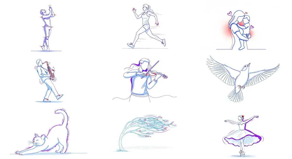 Minimalist Continuous Line Motion Series