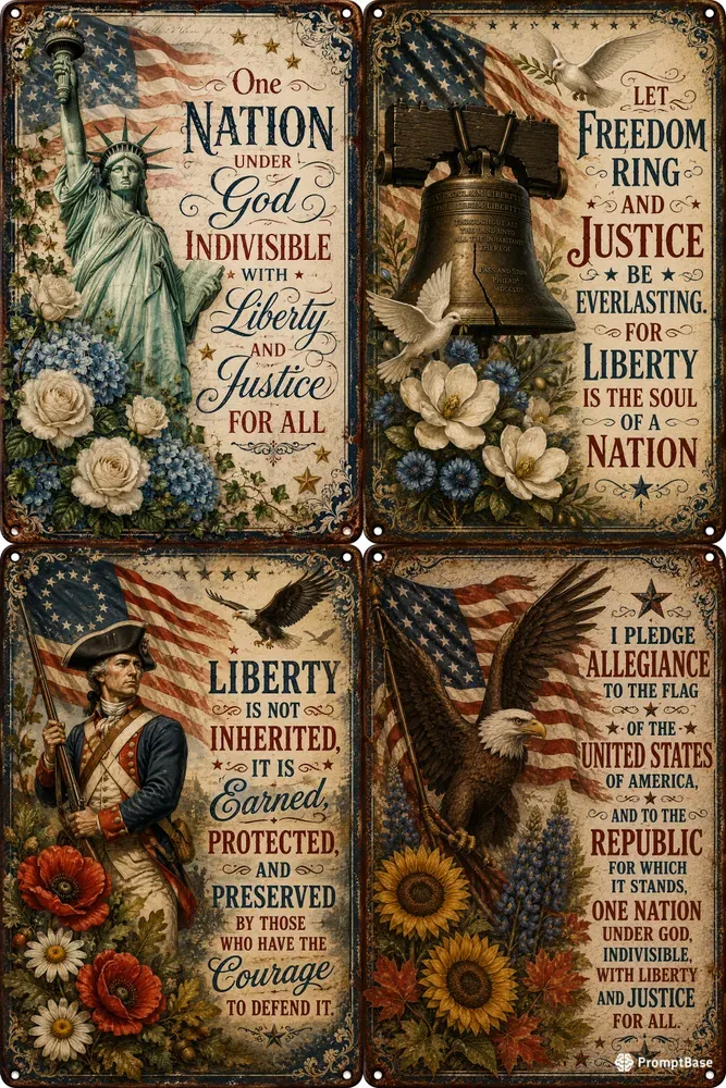 Vintage Liberty Floral Signs