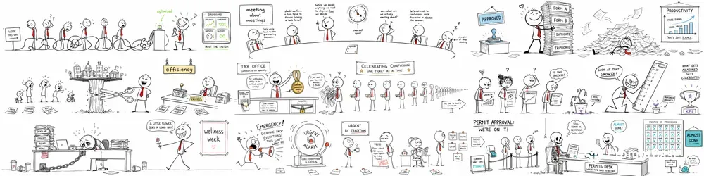 Bureaucracy Doodle Banners