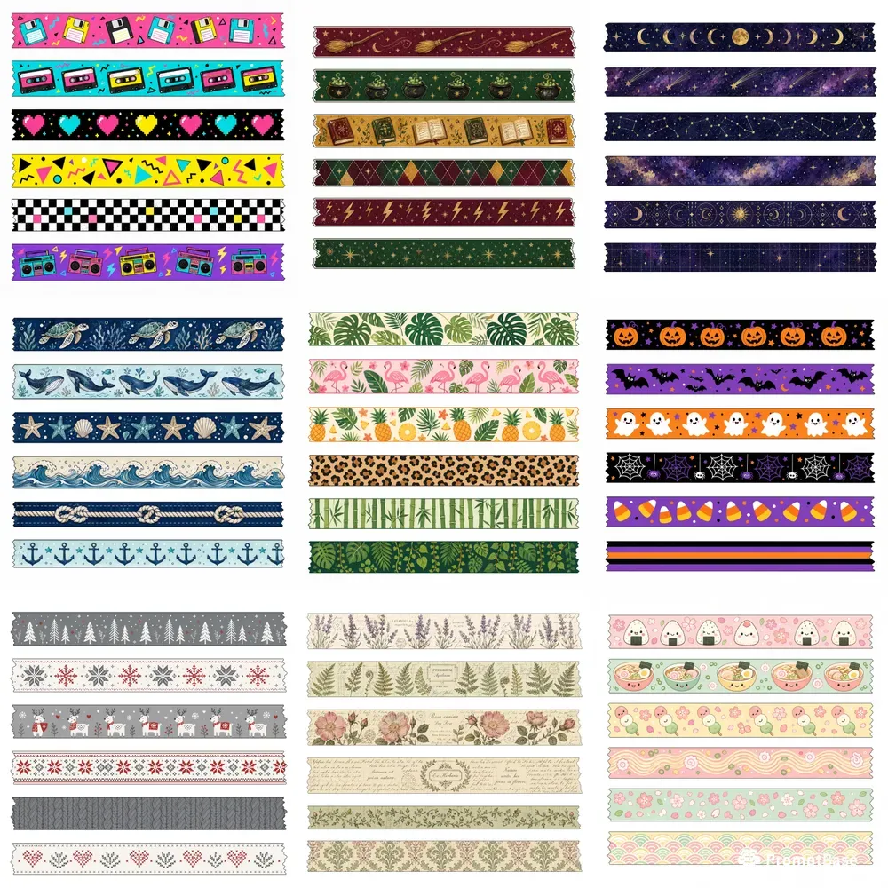 Decorative Isolated Paper Tape Stickers