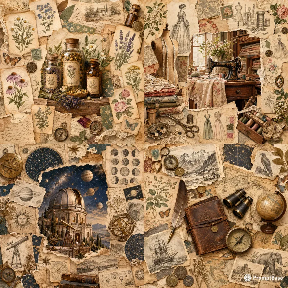 Vintage Curiosity Collages