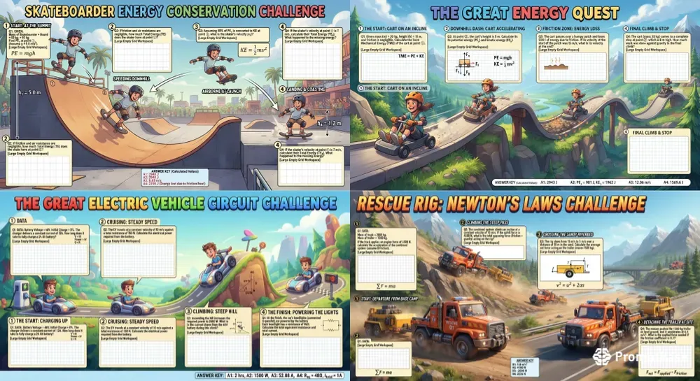 Premium Physics Adventure Worksheets