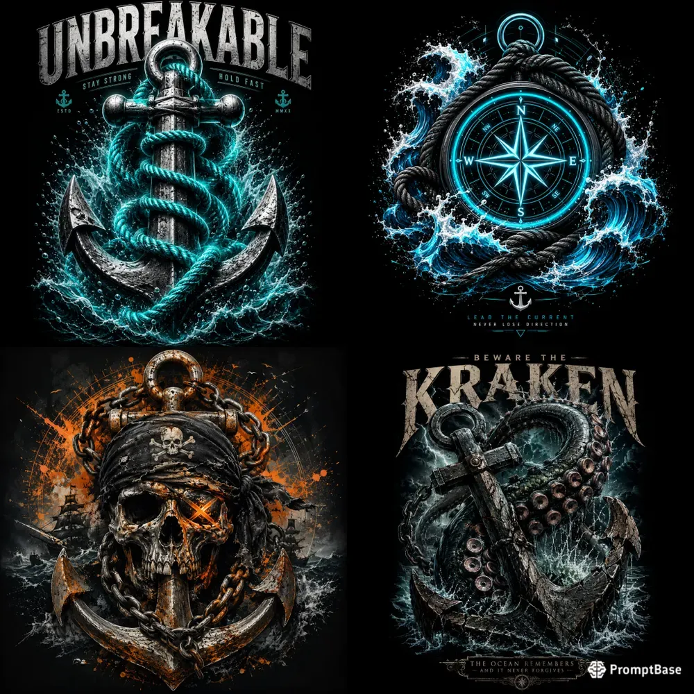 Nautical Streetwear Anchor Tshirts