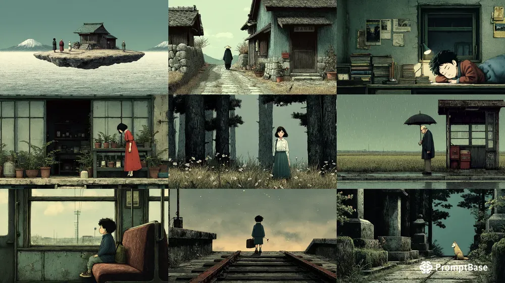 Vintage Melancholic Anime Illustrations