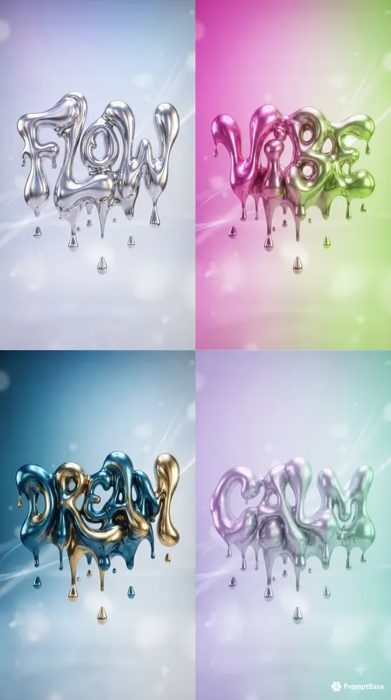 Liquidy Typography Phone Posters