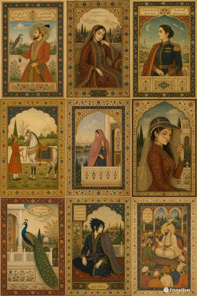 Mughal Style Portrait Art