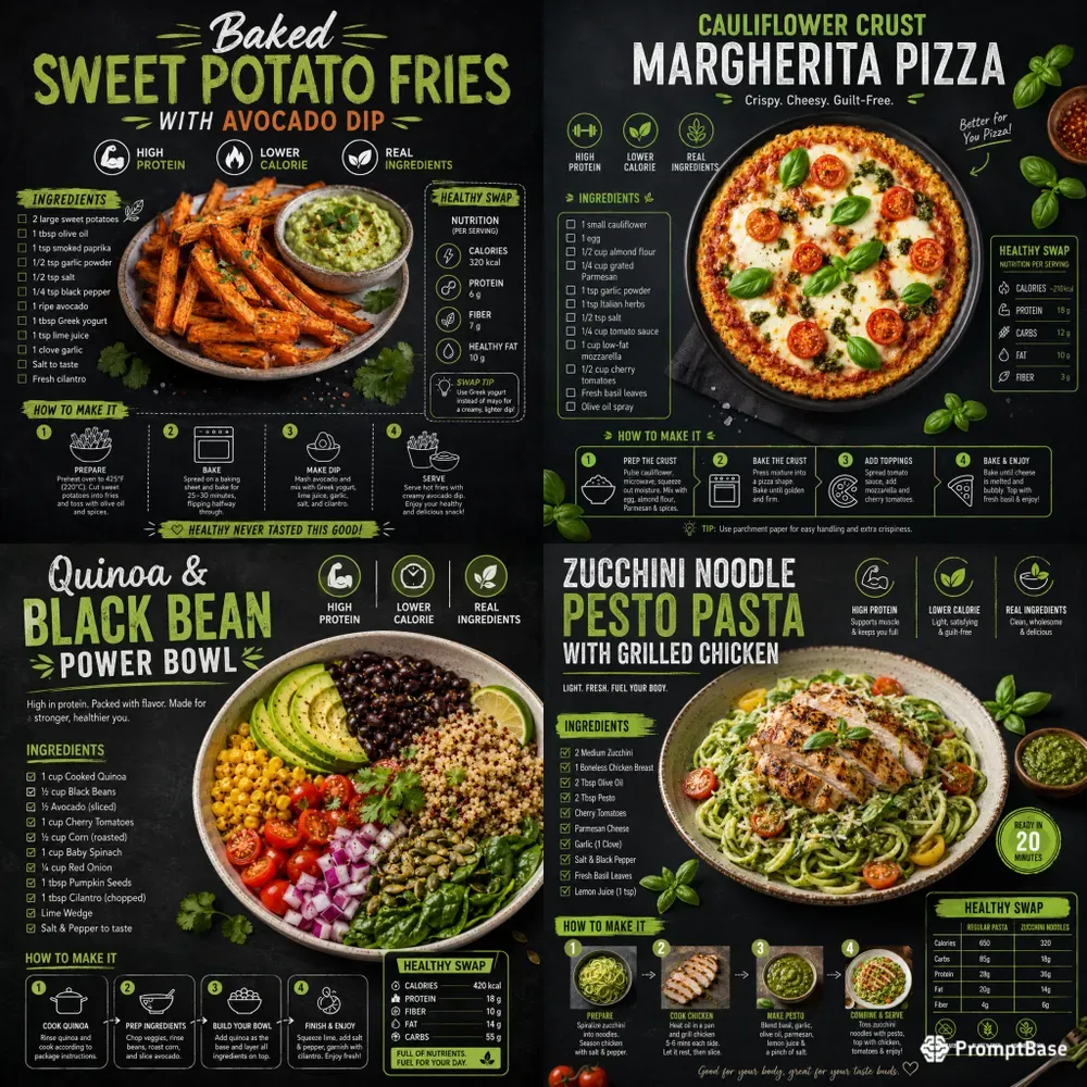 Healthy Swap Recipe Infographics