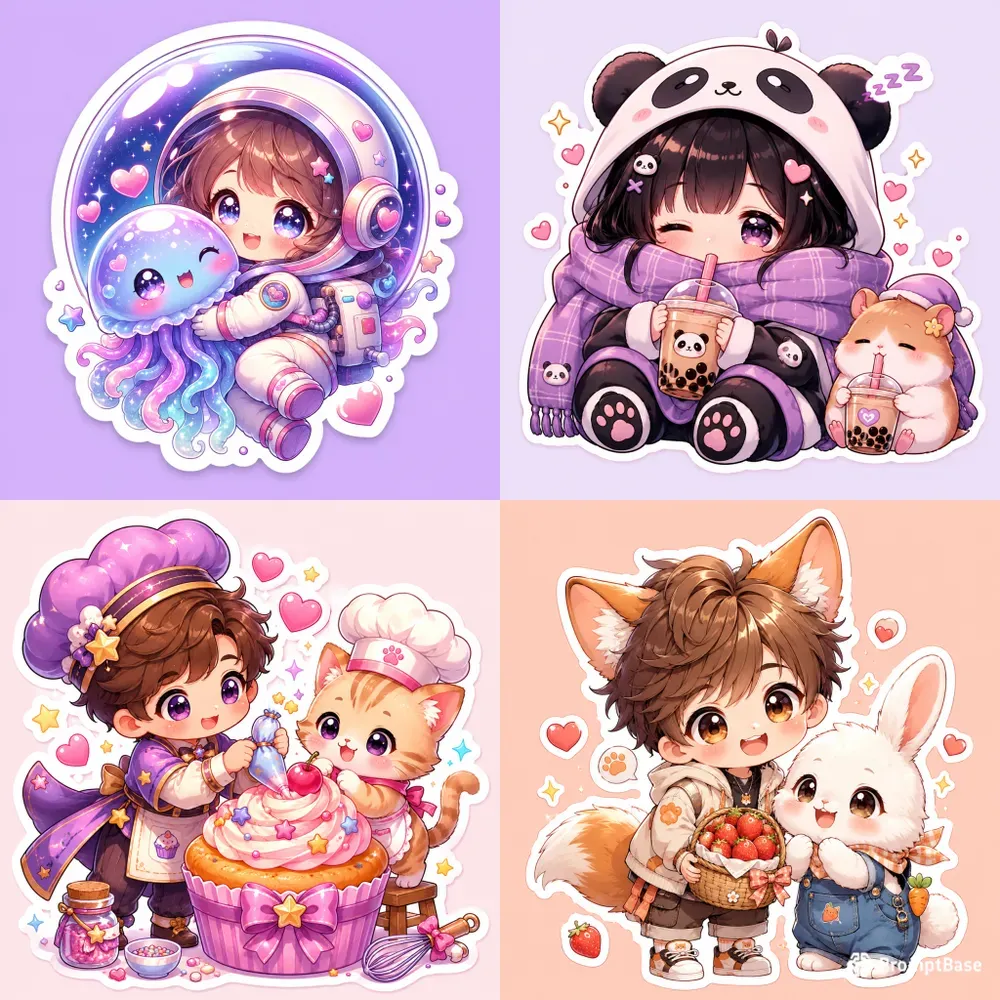 Adorable Chibi Buddy Sticker Packs
