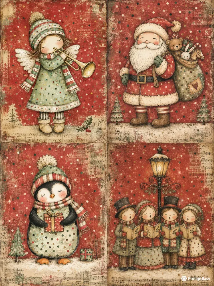 Cute Christmas Character Junk Journals