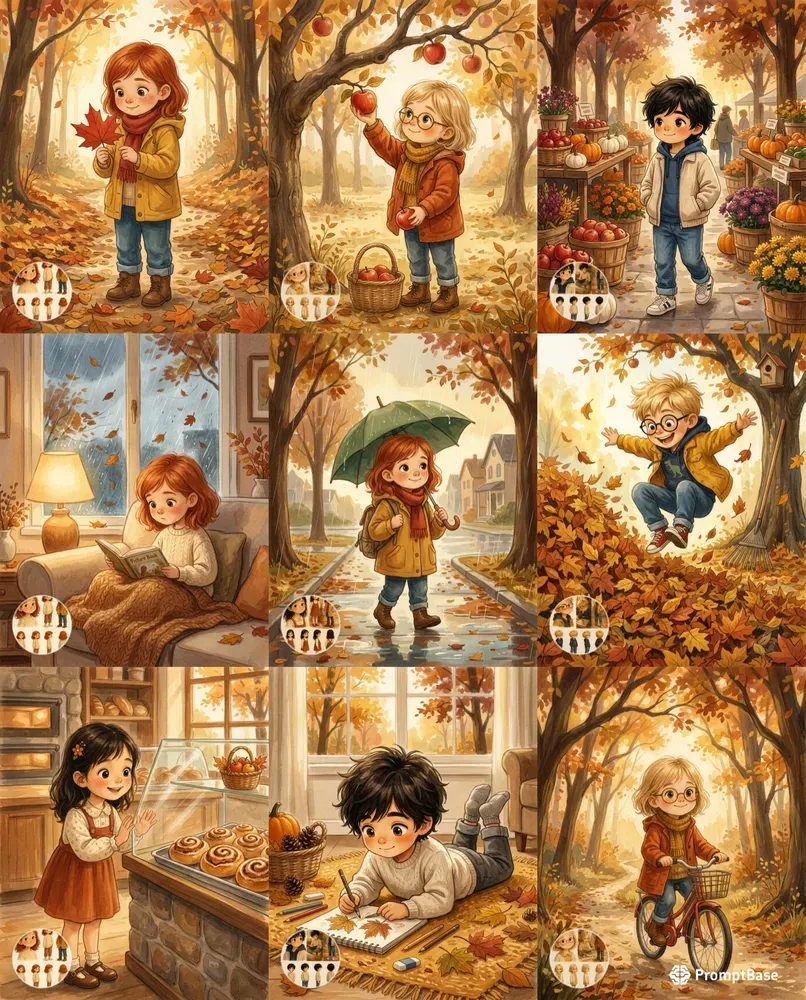Autumn Childrens Book Illustrations