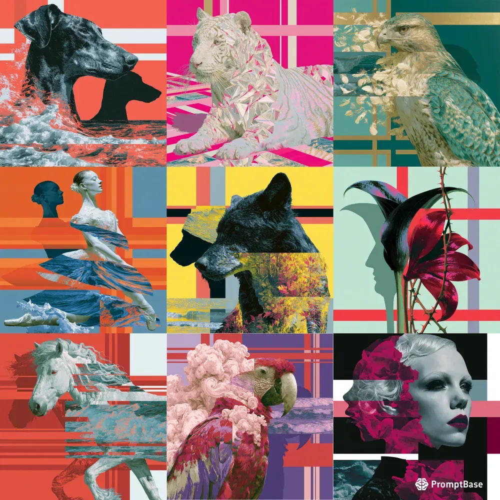 Glitch Geo Colorblock Vapor Editorials