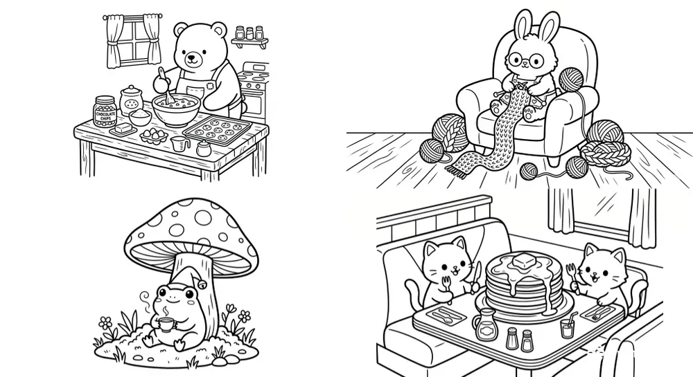 Cozy Kawaii Coloring Pages
