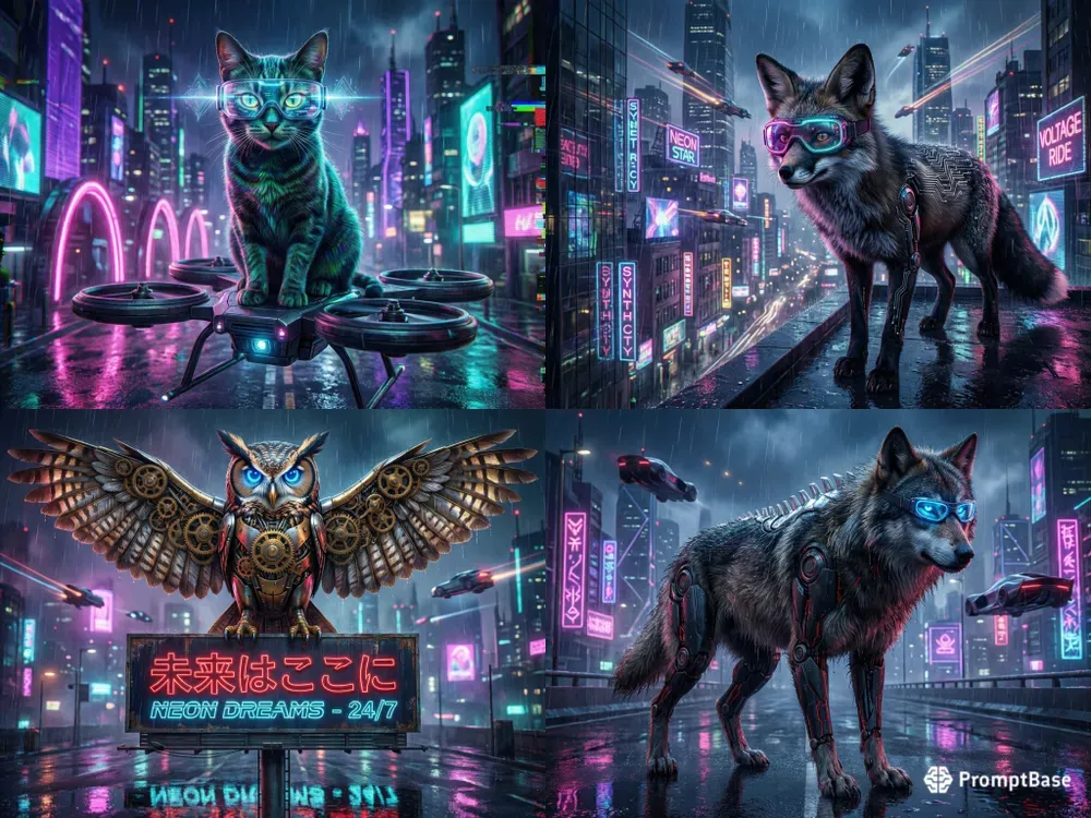 Neon Bestiary Synthwave Guardians