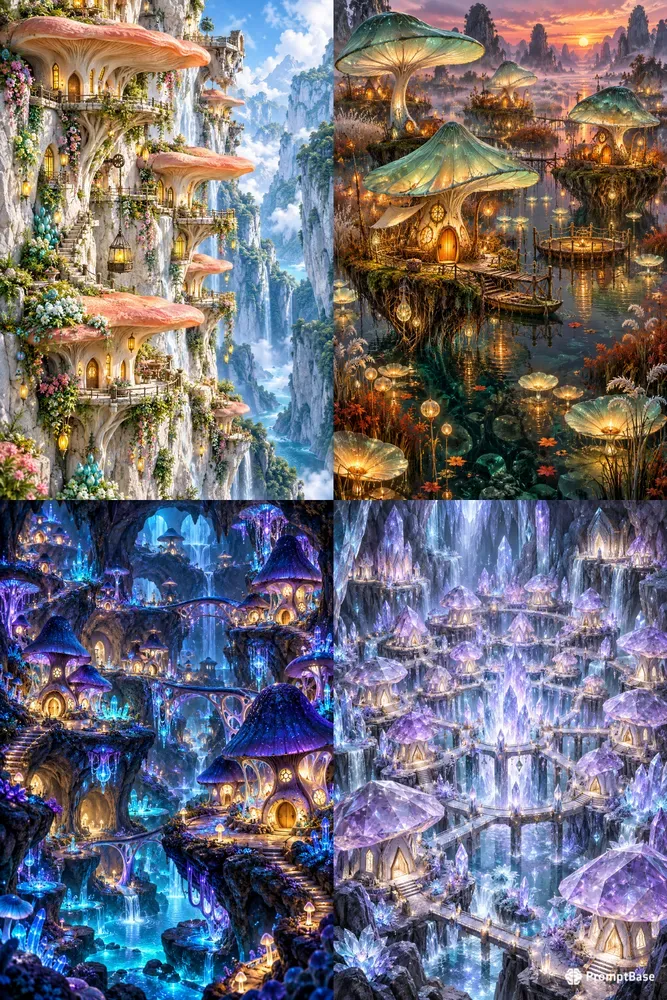 Enchanted Mushroom Village Worlds