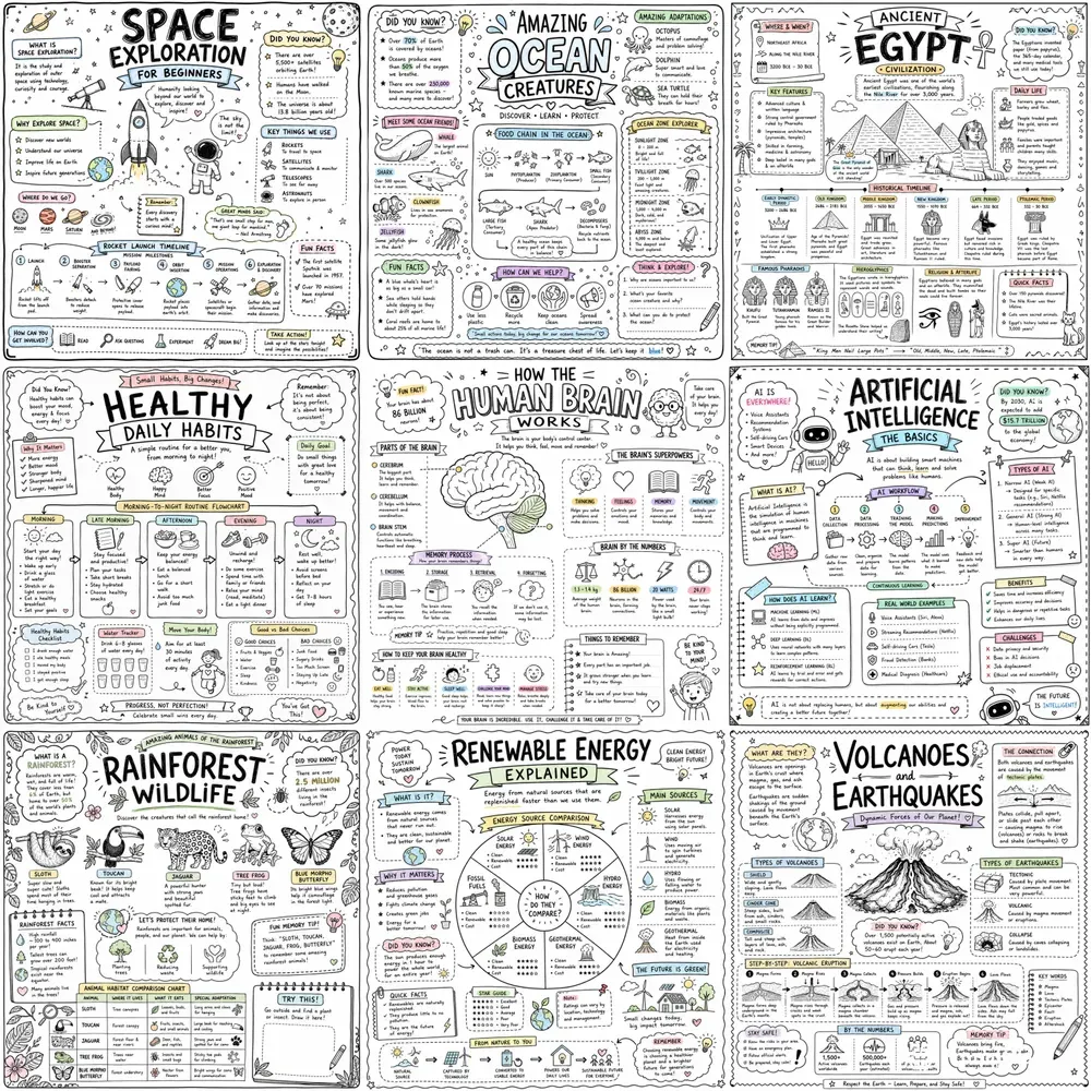 Handdrawn Sketchnote Infographic Kits