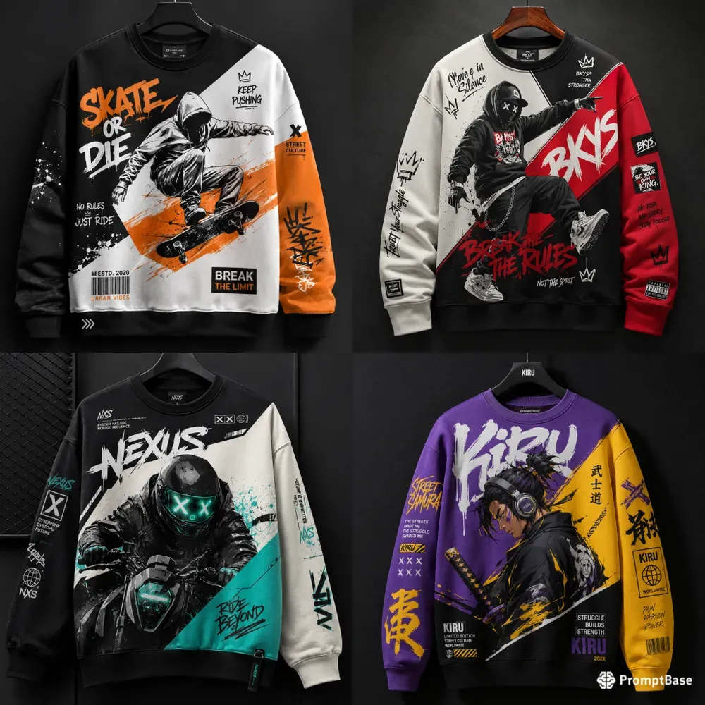 Urban Streetwear Graphic Sweatshirt Art