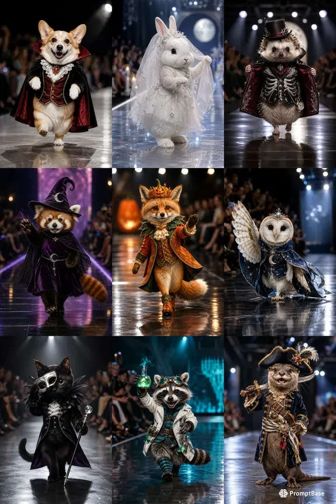 Cute Halloween Animal Catwalks