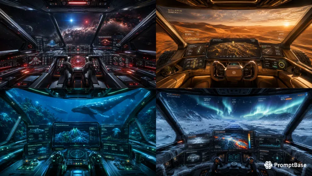 Hightech Vehicle Interior Dash UIs