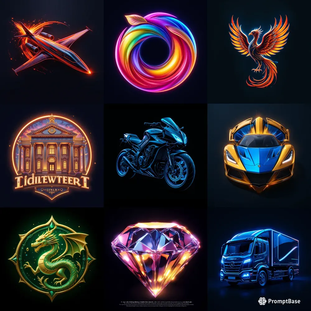 Vibrant 3D Logos With Striking Details