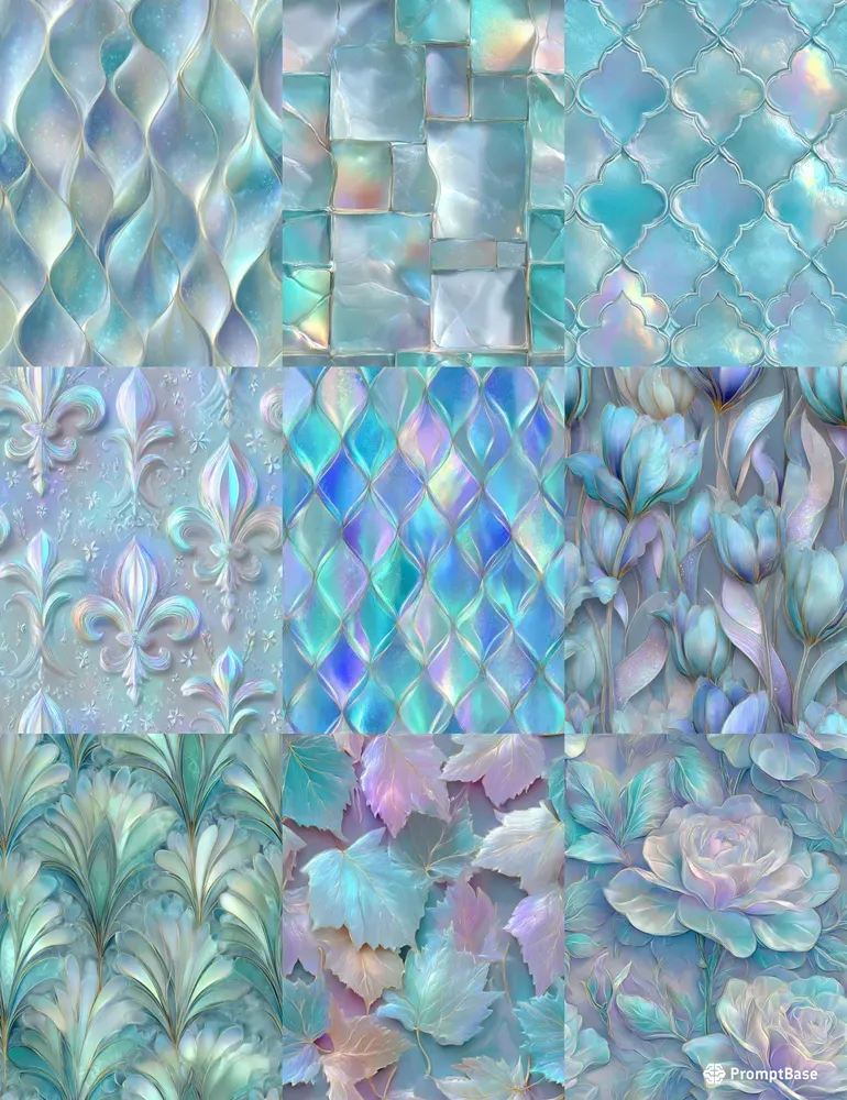 Icy Blue Seamless Pastel Patterns