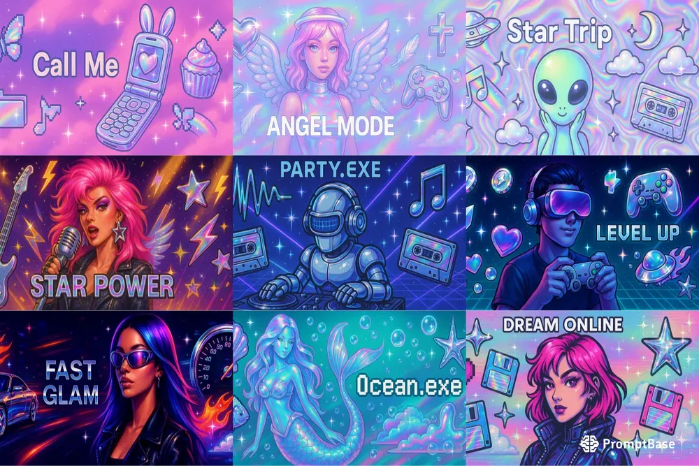 Customizable Y2k Aesthetic Banner Makers