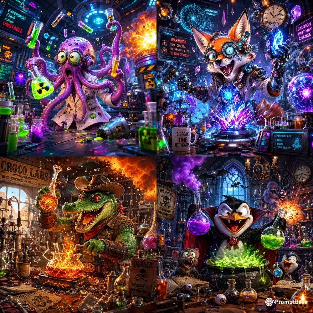 Chaotic Cartoon Lab Mayhems
