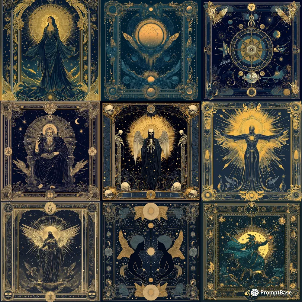Mystical Baroque Tarot Illustrations