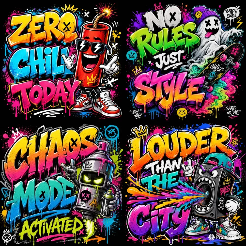 Urban Graffiti Word Art Explosions