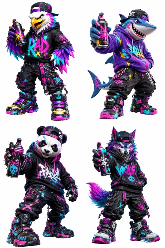 3D Radical Animal Mascots
