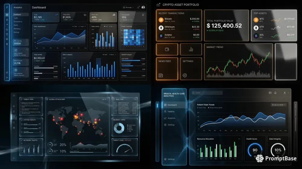 Dark Saas Dashboards Fused Silica UIs
