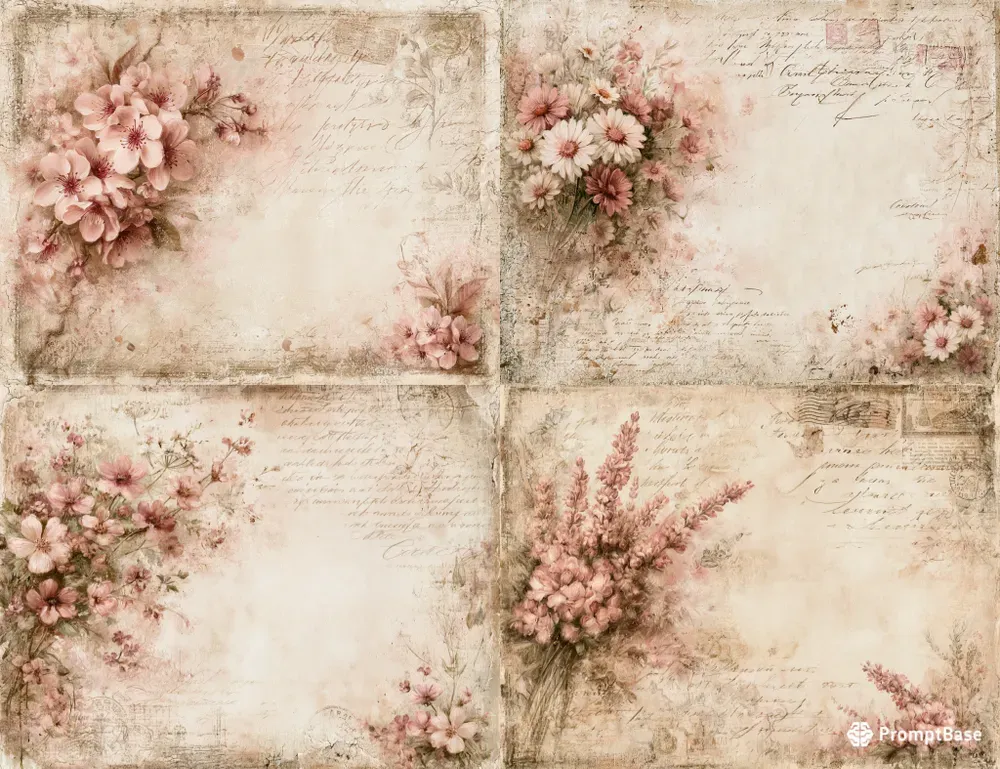 Pink Charm Double Spread Junk Journals