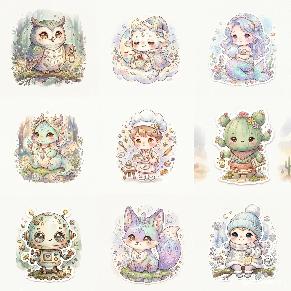 Viral Cute Chibi Stickers