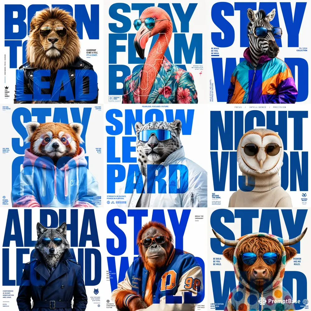 Bold Animal Typography Posters