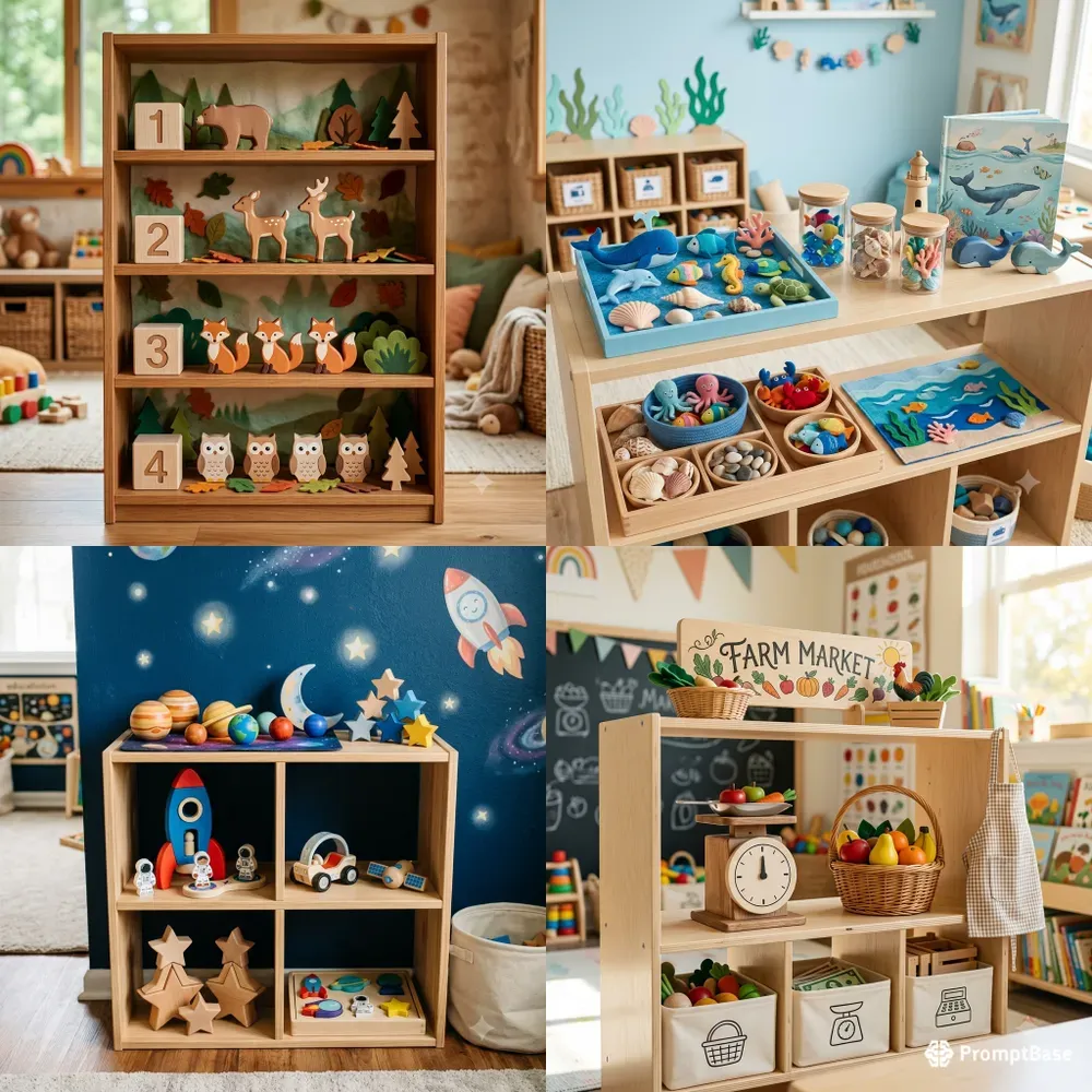 Educational Toy Shelf Scene Builders
