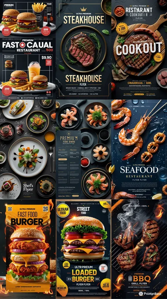 Menu List Restaurant Bbq Flyers Premium