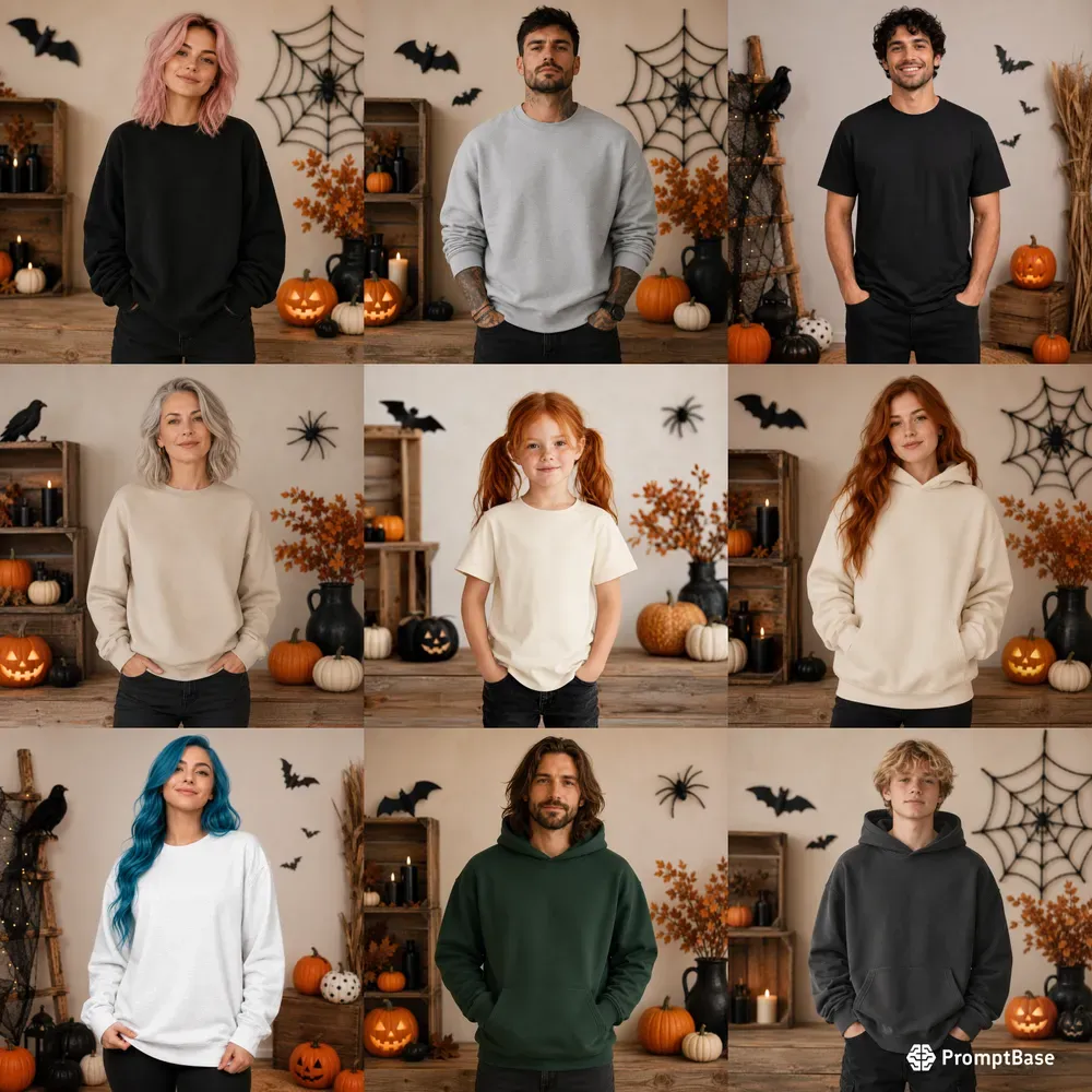 Halloween Studio Premium Clothing Mockups