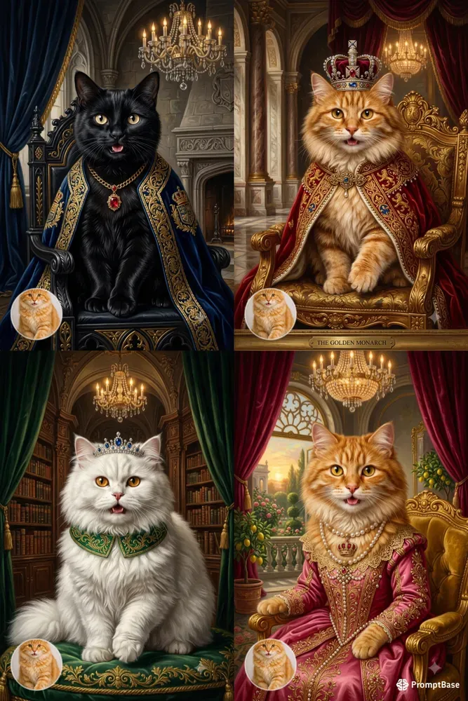 Luxurious Royal Cat Portraits