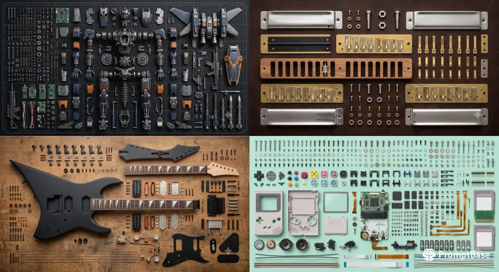 Deconstructed Knolling Photos