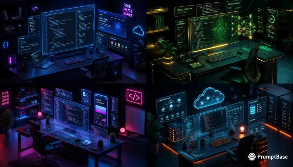 3d Cyberpunk Coding Banners