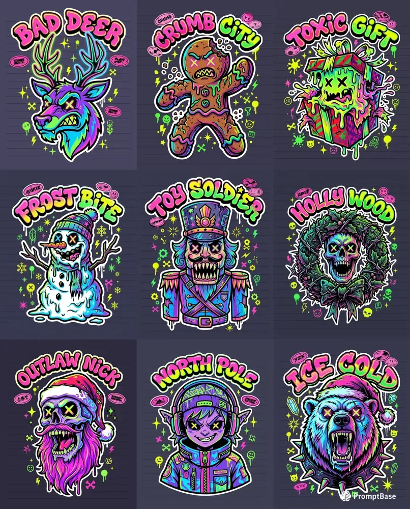 Y2k Streetwear Christmas Vectors