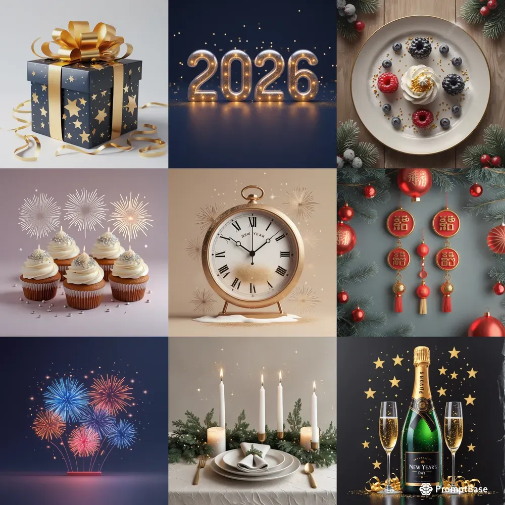 New Years Day Celebration Graphics