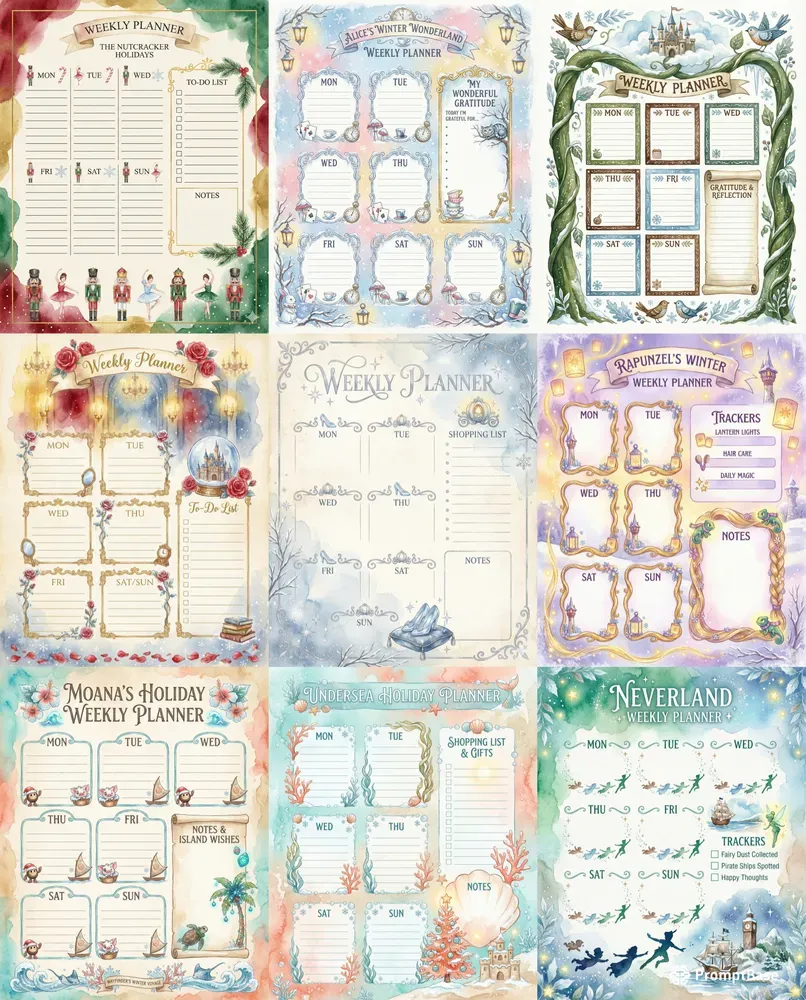 Customizable Weekly Holiday Planners Pro