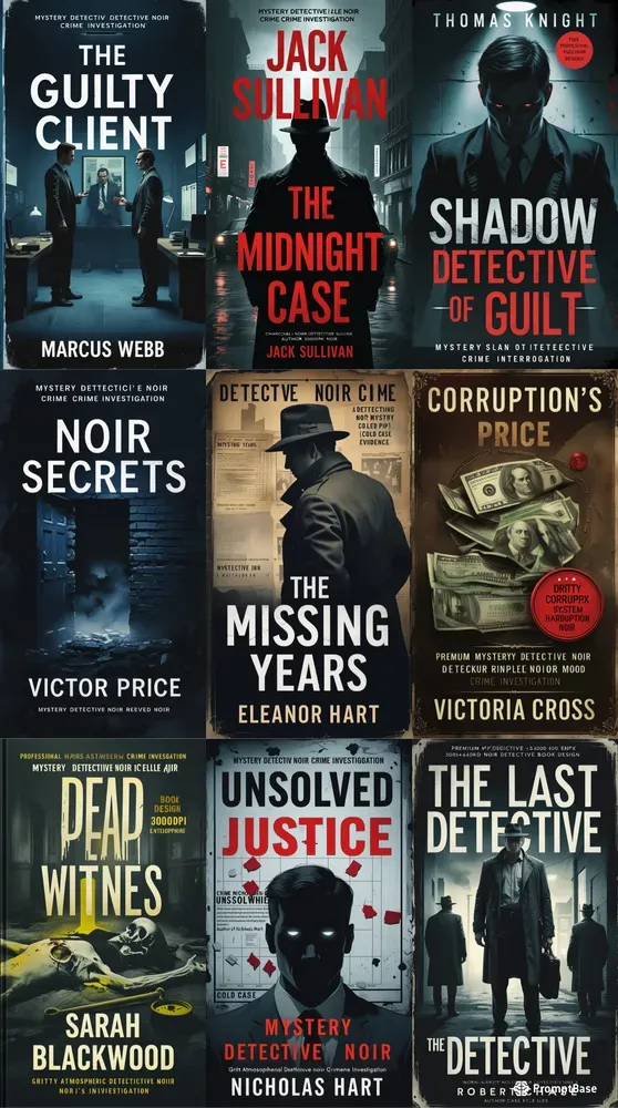 Book Cover Mystery Detective Noir Designs